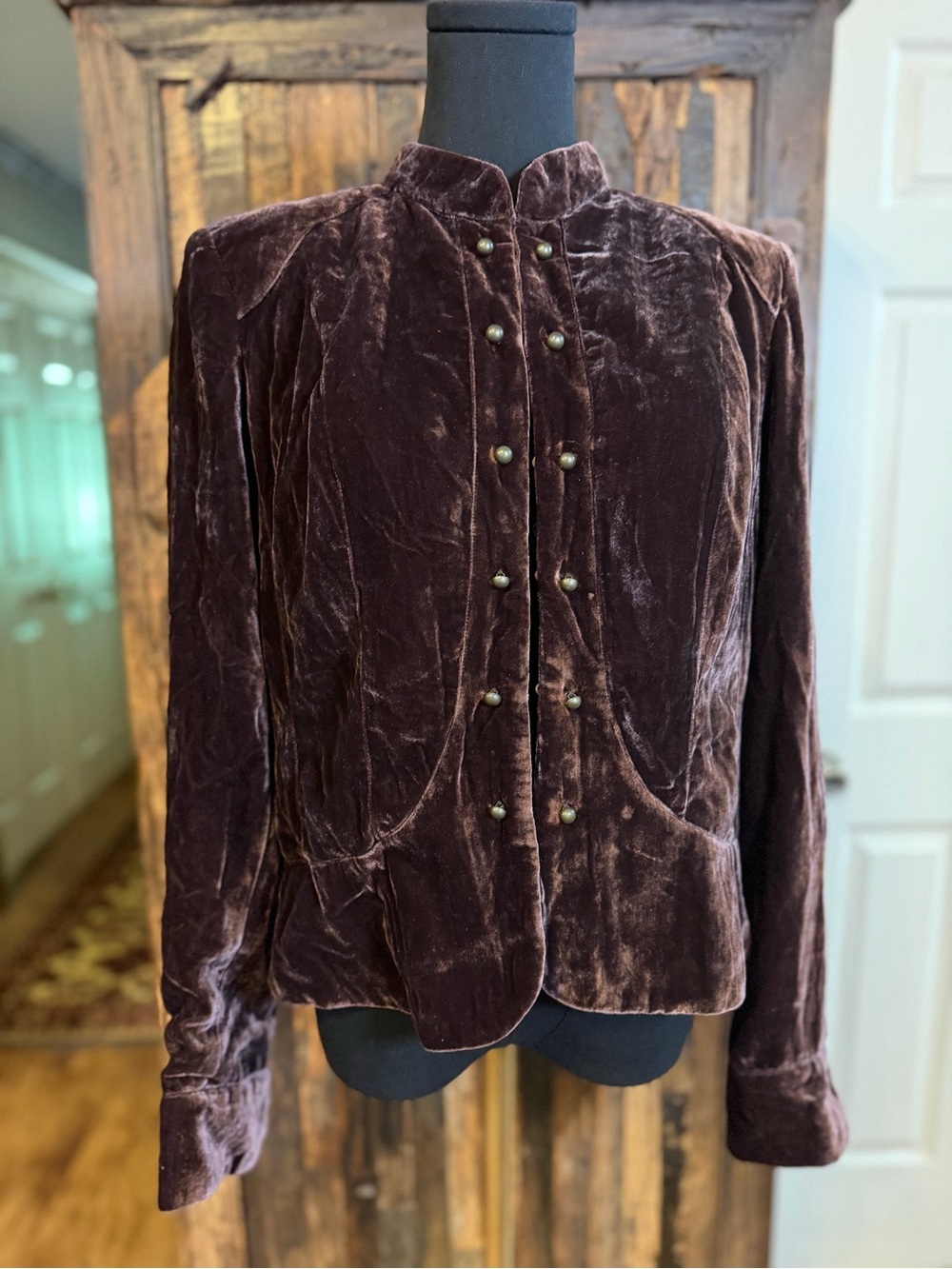 Edward Brown Velvet Military Jacket Large Y2K Victorian Equestrian Blazer fall